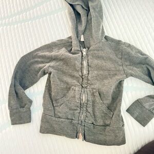 Monrow Charcoal Zip-Up Hoodie